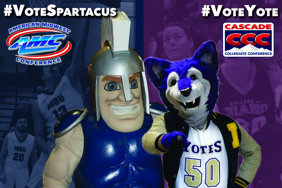 MBUAthletics's tweet photo. Meet our good friend, The @CoyoteAthletics 'Yote! Old friend of @MBUSpartacus. Vote at @AMCSports and @CCCSports #VoteSpartacus #VoteYote https://t.co/2FzfwzNoZw