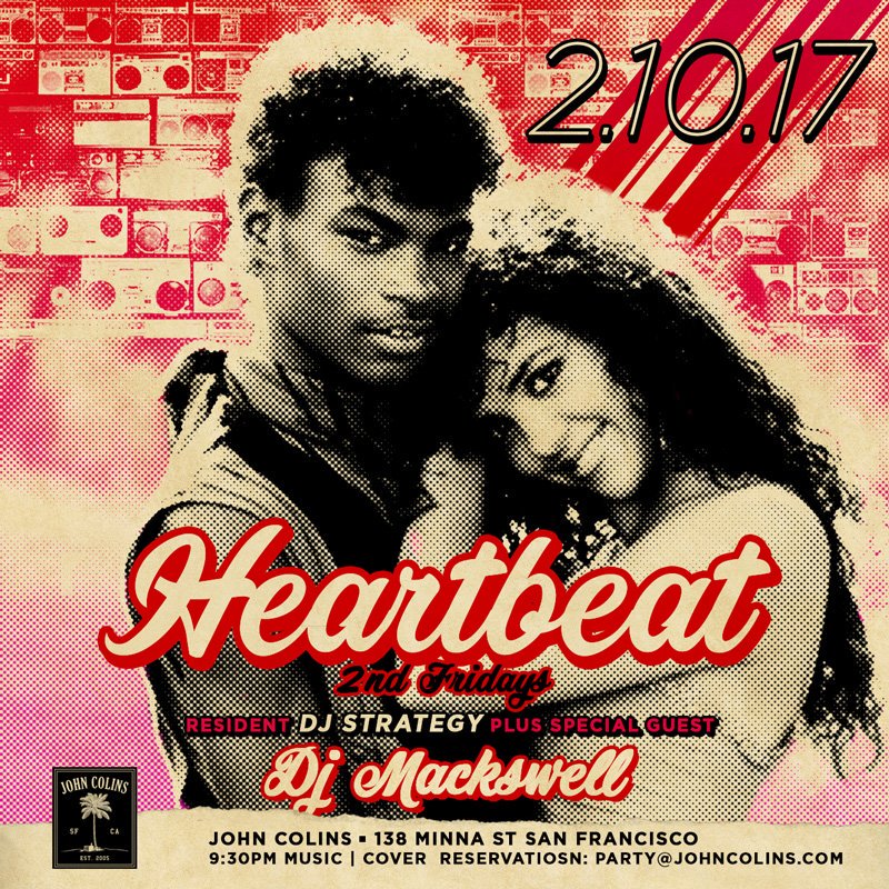 JohnColins's tweet photo. This #Friday #Heartbeat is going down inside @JohnColins w special guest @djMackswell joining resident #DJStrategy. 9:30 til late #PartySF https://t.co/vILIbMtF53