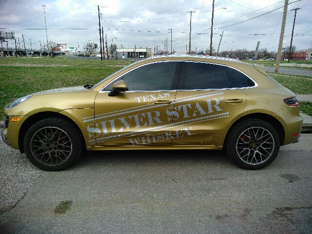 SkinzWraps_Inc's tweet photo. Check out this 2015 #Porsche Macan!!  
Gloss #gold metallic wrap w/ gloss metallic silver overlays done by in house design &amp; install teams! https://t.co/kC8AHlTx4n