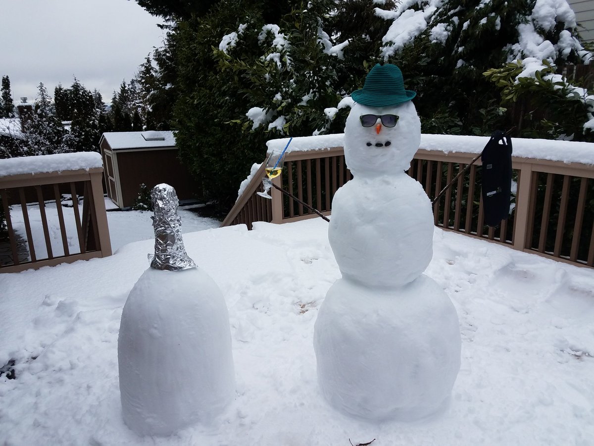 Time2ReWine's tweet photo. When you build a snowman as an adult #champagnesnowman #sparklingsnow https://t.co/5RQZI0v1XV