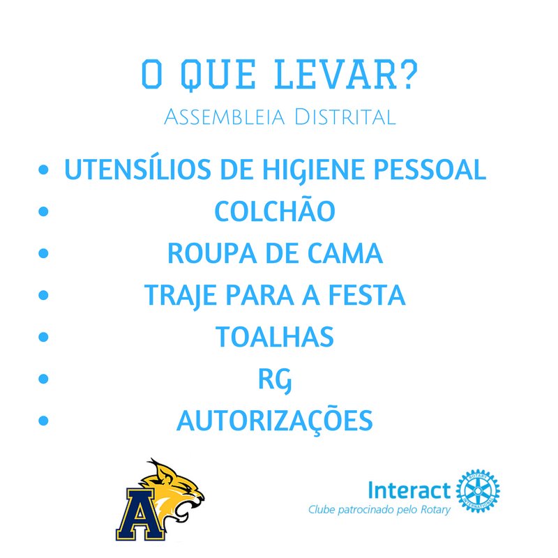 interactferraz's tweet image. Não sabe o que levar para a ADIC - High School? A gente te ajuda!
