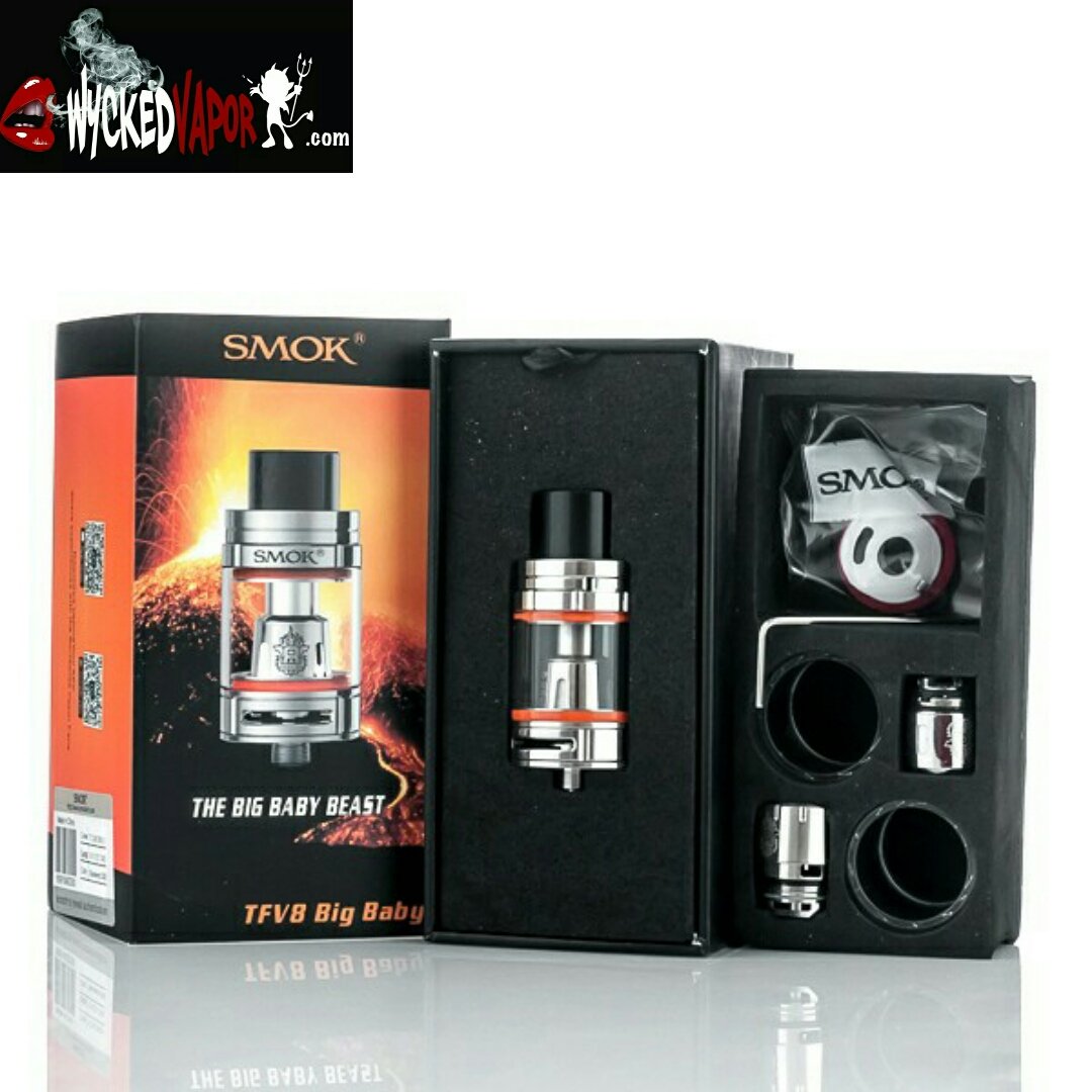 WyckedVapor's tweet photo. TFV8 Big Baby Tank Smok is available at Wycked Vapor Lake Dallas TX #wyckedvapor #smok #tfv8bigbaby #topfill #vapeon #vapehard #vapor #vape https://t.co/Y0U1dBl7js