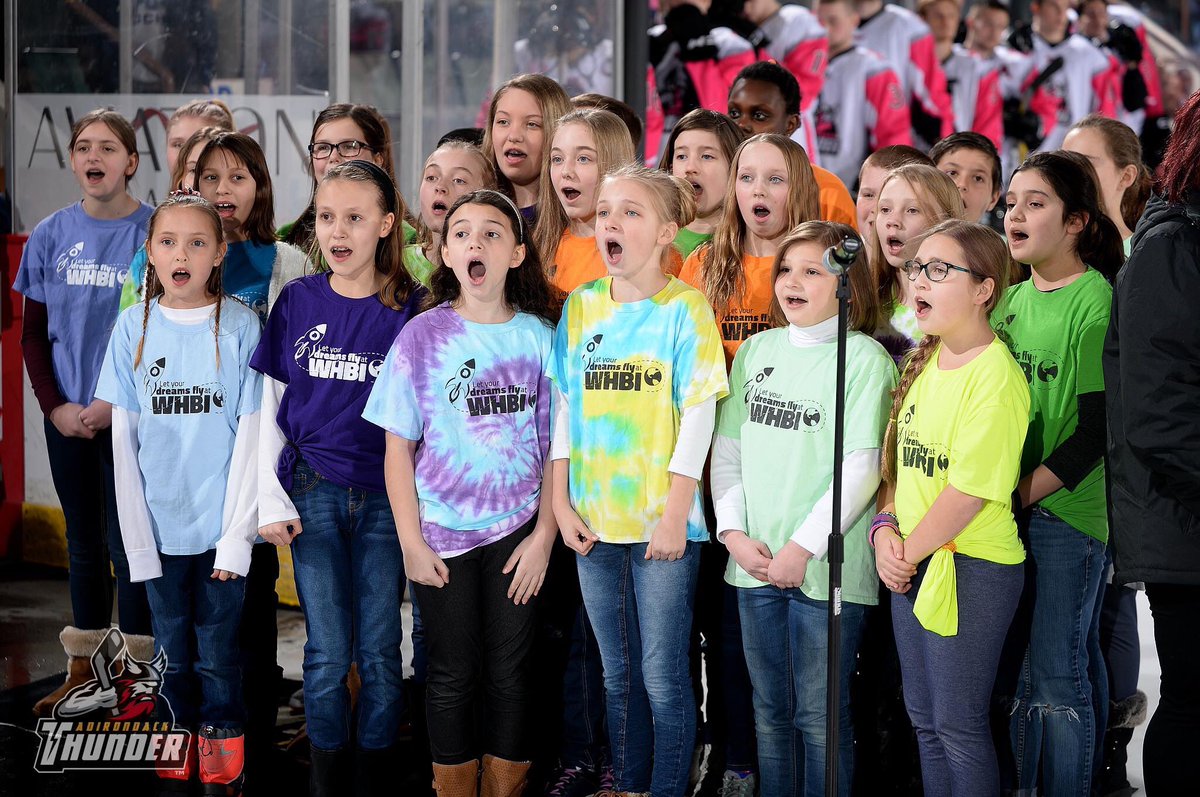 AllensArmyWHBI's tweet photo. Adirondack Thunder photos of our WHBI singers!! https://t.co/B4uMBknM9x