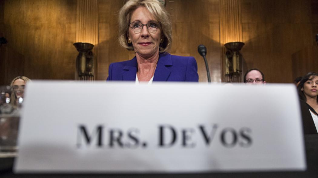 VICE's tweet photo. LIVE: Watch Democrats pull an all-nighter in the Senate to protest Betsy DeVos: https://t.co/fJfpYaSkMV https://t.co/94KgTWbd2Q
