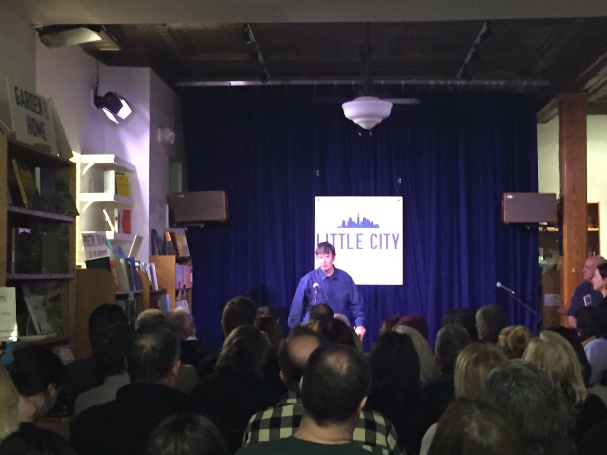 hMAG's tweet photo. Packed house to see crime writers #IanRankin and #HarlanCoben at @LittleCityBks https://t.co/LCkUyXITNV