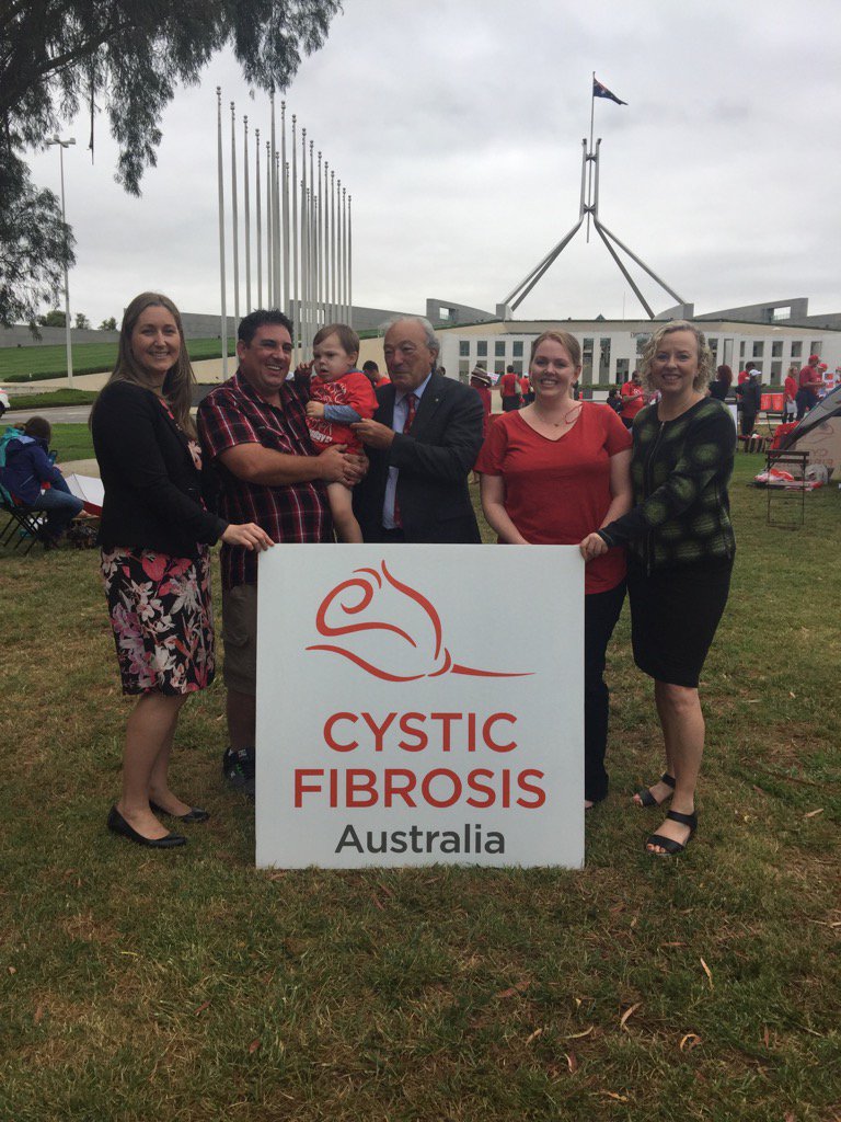 SharonClaydon's tweet photo. Met with Caron &amp; Jude at @CFAustralia Rally in Canberra today. Terrific start with listing of #kalydeco #CFprotest https://t.co/EpTzDhyOZK