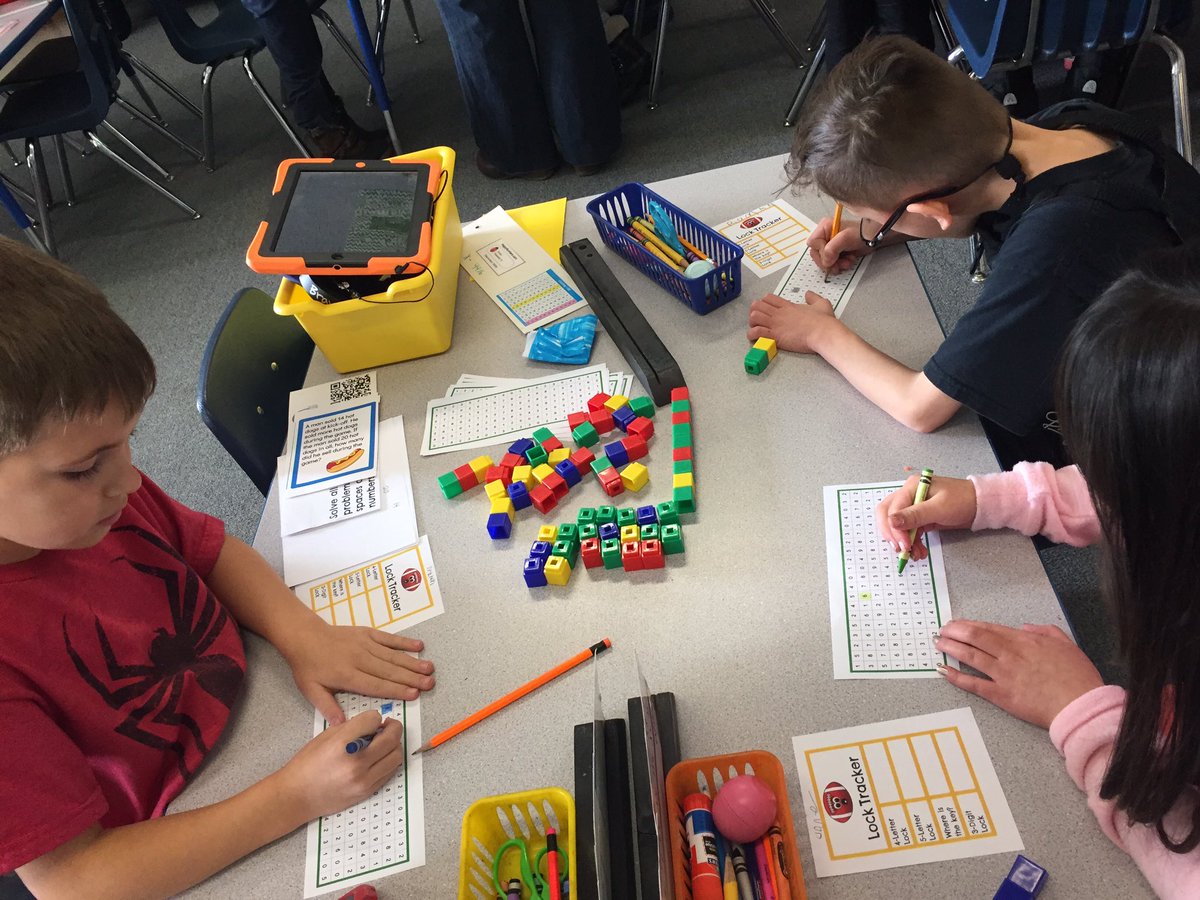 1st graders in <a href="/laura_tieszen/">Laura Tieszen</a> class did an awesome job solving this 🏈<a href="/breakoutEDU/">Breakout EDU</a>! Thanks for the fun #breakoutedu, @AnnBruckerTIS