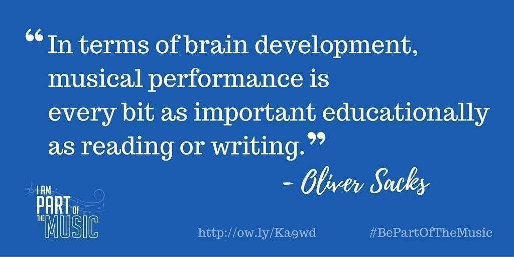 PartoftheMusic's tweet image. “In terms of brain development, musical performance is every bit as important educationally as reading or writing.”
— Oliver Sacks

#musiced
