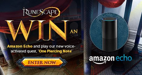 RuneScape's tweet image. Brighten up your Monday with the chance to win a brand-new Amazon Echo! 🌞

Enter our competition here: bit.ly/WinAnAmazonEcho

Good luck!