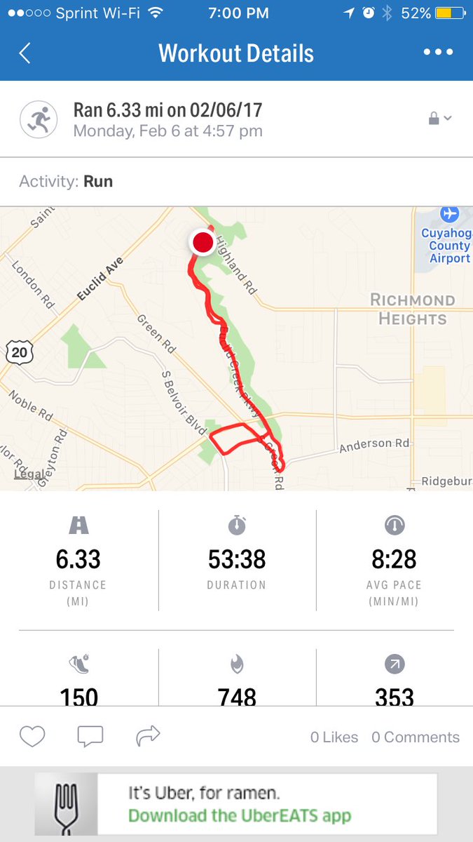 EugeneRMiller's tweet photo. #rwrunstreak now 155 days #rungenorun 53 degrees not bad 4 Feb run here #Cleveland #teamshelvie #runchat https://t.co/HKhS0ZxUMK