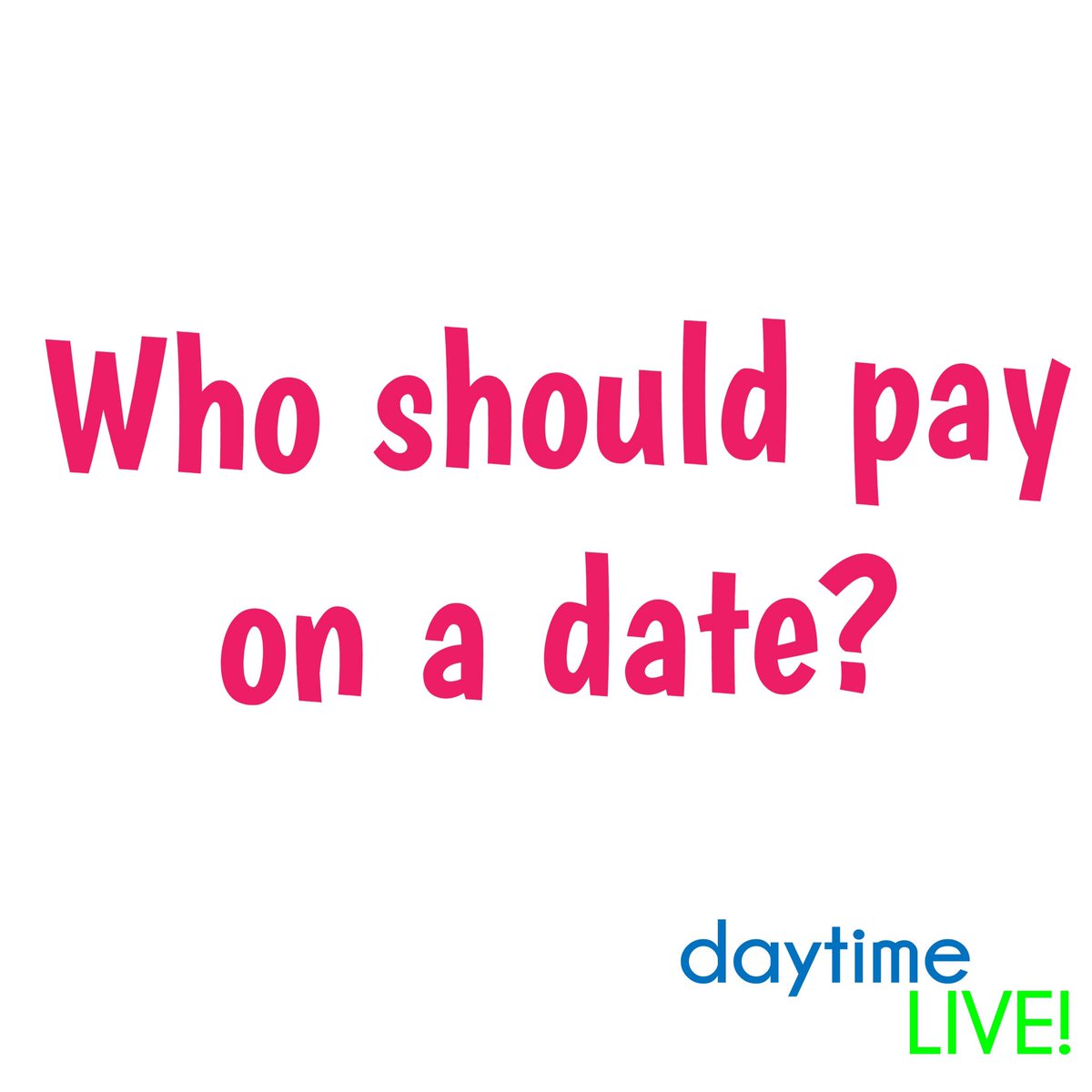 tvj_daytimelive's tweet photo. #daytimeCHAT "Who should pay on a date?" >>> Join the convo this Friday at 1:05pm on #TVJ #daytimeLIVE π€·πΎββοΈ vs π€·πΎββοΈ https://t.co/qsF7Iob3rg