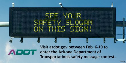 KVOA's tweet photo. Consider yourself clever? Come up with a catchy message and the @ArizonaDOT might use it! #messagecontest https://t.co/D3nYDMyk96 https://t.co/kOurAE476Z