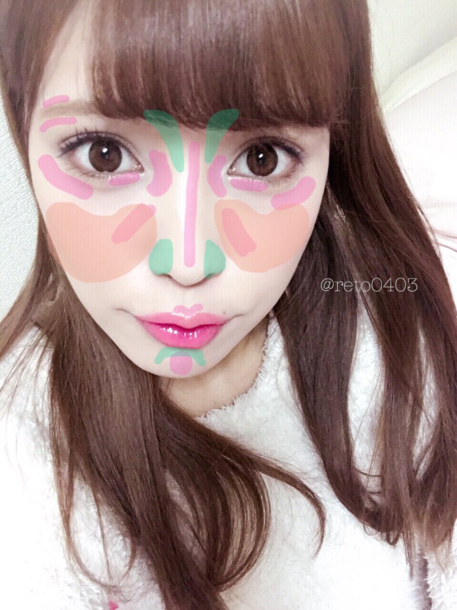 れと様 自分的ハイライトとシェーディングとチークの入れ方 ピンク ハイライト 緑 シェーディング オレンジ チーク 使ってる化粧品はkateのシェーディングとハイライトがどっちも入ってるやつです チークはキャンメイクのグロウフルール