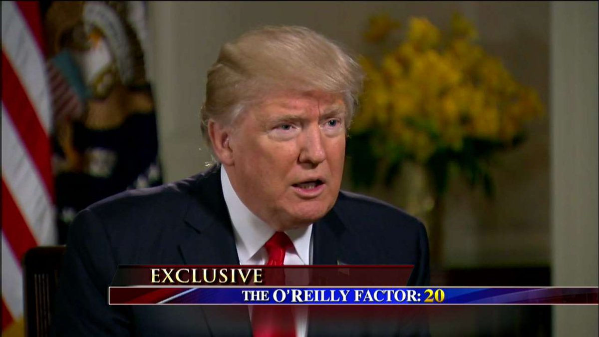 FoxNews's tweet photo. .@POTUS: “ISIS is bad. They’re evil… And the previous administration allowed it to happen.” #oreillyfactor https://t.co/DJCkRYXTGY