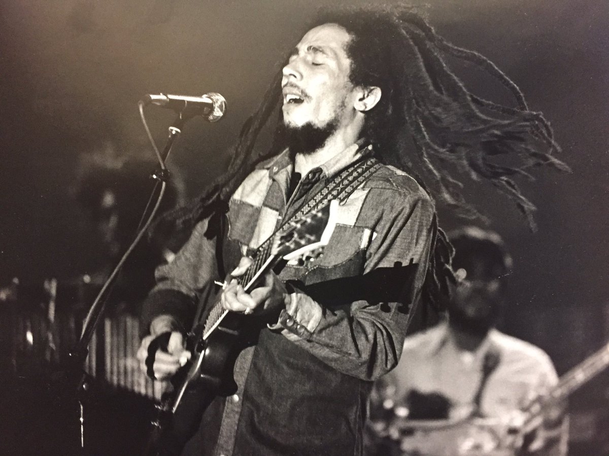 Happy Bday <a href="/bobmarley/">Bob Marley</a> <a href="/musiciansusa/">Musicians Network USA</a> Shown in concert Santa Cruz Ca Dec 2, 1979 "One good thing about music, when it hits you feel no pain!"