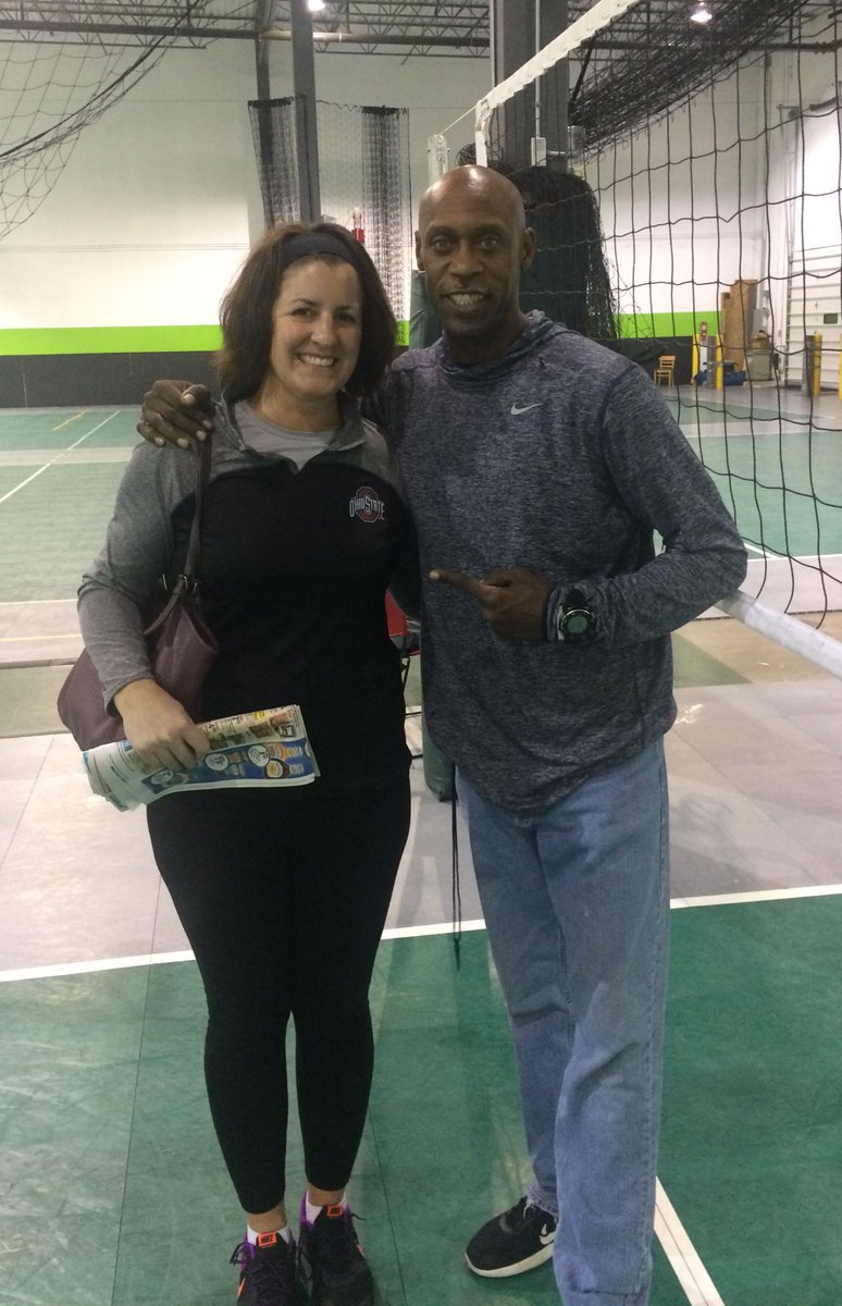 "Caught up" with OSU Buckeye, World Record Sprinter, Olympic Medalist, Butch Reynolds for a few "pointers" during his speed/agility workout.