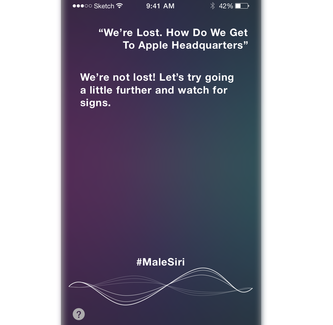 ruintech's tweet photo. When you ask #MaleSiri for directions. #RuinTechnology https://t.co/xEujjp0fBA
