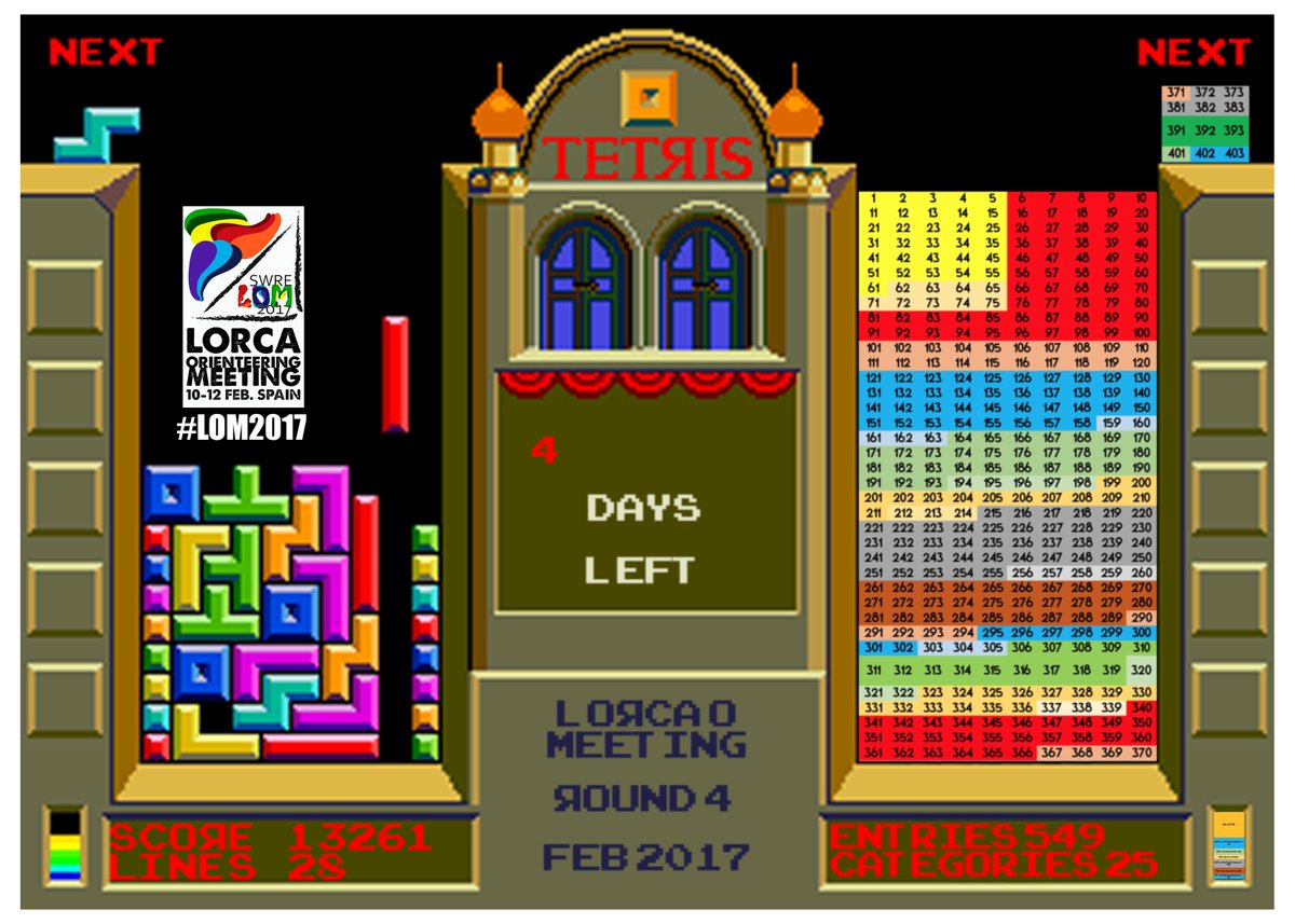 LorcaOMeeting's tweet image. Ya están encajadas las 549 piezas que marcarán la salida en masa del #LOM2017  #Orienteering Tetris #MassStart + #SprintWorldRankingEvent