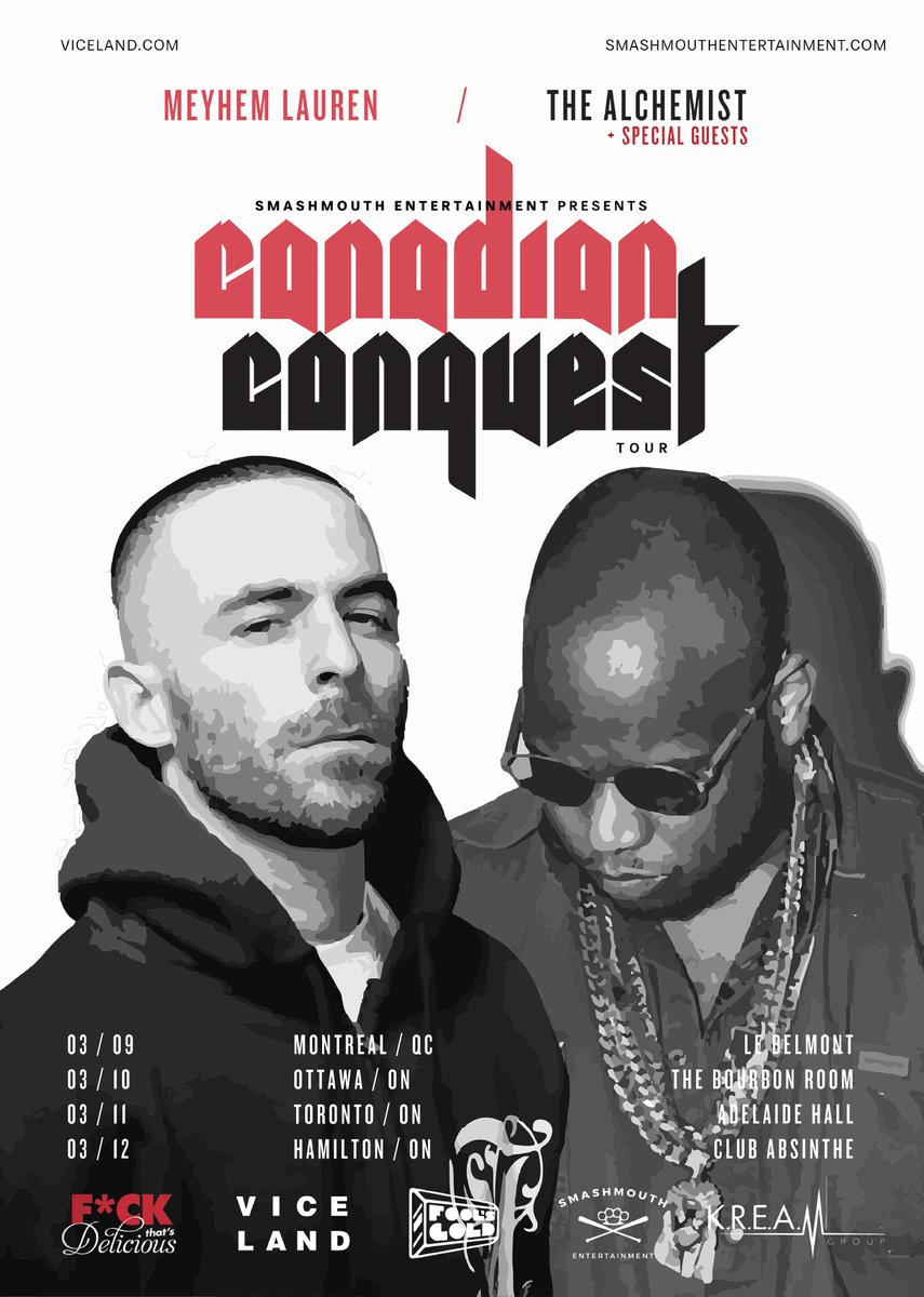 3/12 #FTDHamilton: <a href="/Alchemist/">Alchemist Type Beat</a> <a href="/MeyhemLauren/">MEYHEM LAUREN</a> <a href="/JonnyBlonde/">Jonny Blonde</a> <a href="/ChefShaneMcC/">BIG PAPPY</a> pokeh <a href="/MeatVentures/">MeatVentures</a> <a href="/Theburnttongue/">The Burnt Tongue</a> <a href="/LoePesci/">LORD PESCI</a> ticketscene.ca/events/17327/