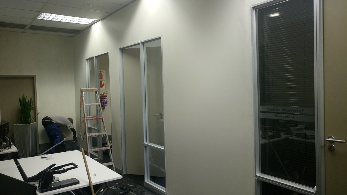 mrcprojects's tweet image. Here we installed new drywall with two doors and, two windows aswell. And paint the office.