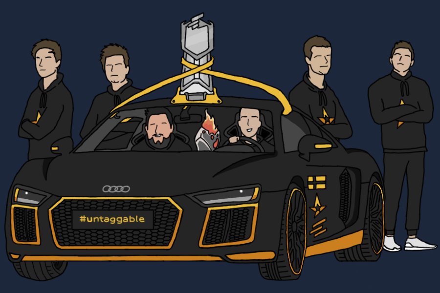 MiguelJoeyS's tweet photo. Submission for Audi x Astralis fanart competition, inspired by Astralis' winning colors of Black and Gold @astralisgg https://t.co/4TYsVNh2FQ