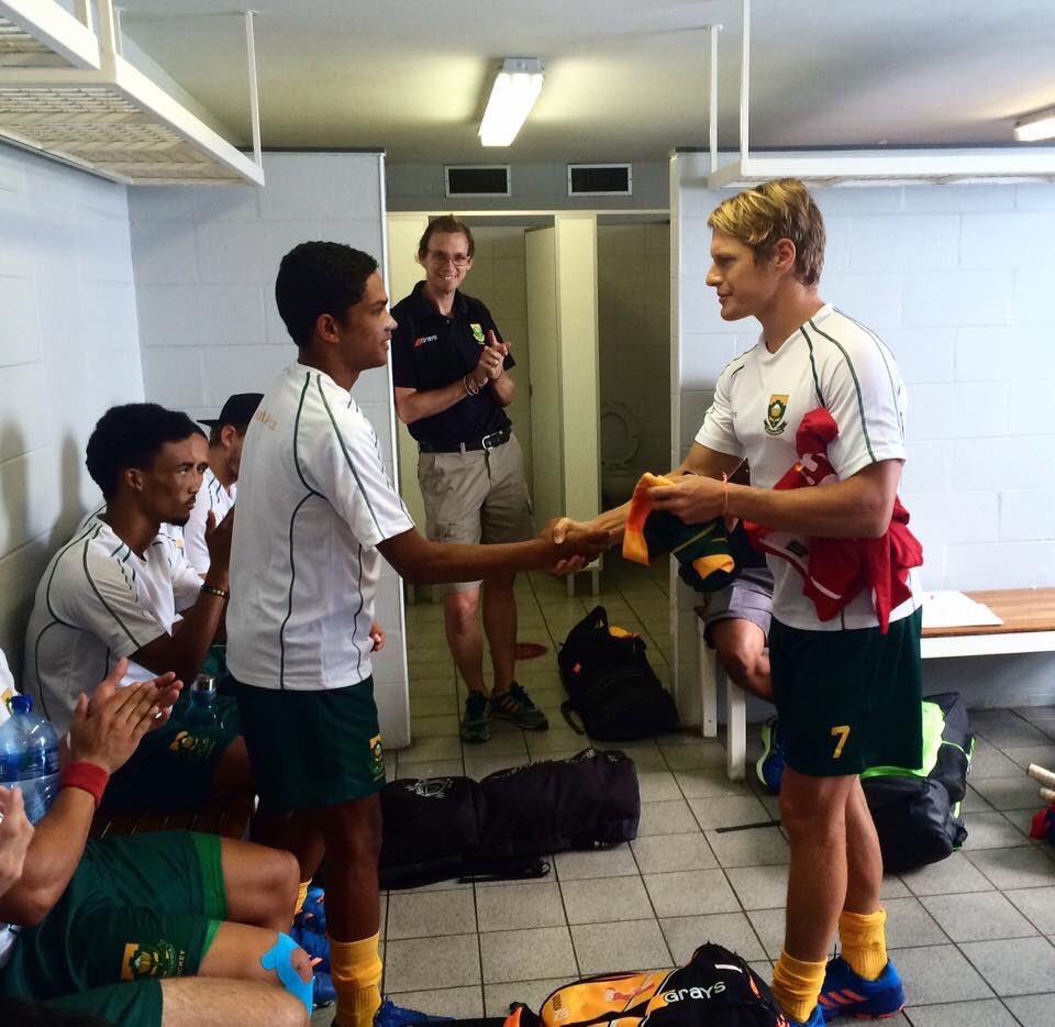 SA_Hockey_Men's tweet photo. The following made their debuts for SA:
Siyavuya NOLUTSHUNGU
Andrew HOBSON
Che FEBRUARY
Daayan CASSIEM
Matthew DE SOUSA #CTSummerSeries https://t.co/gQqxj3CTbD
