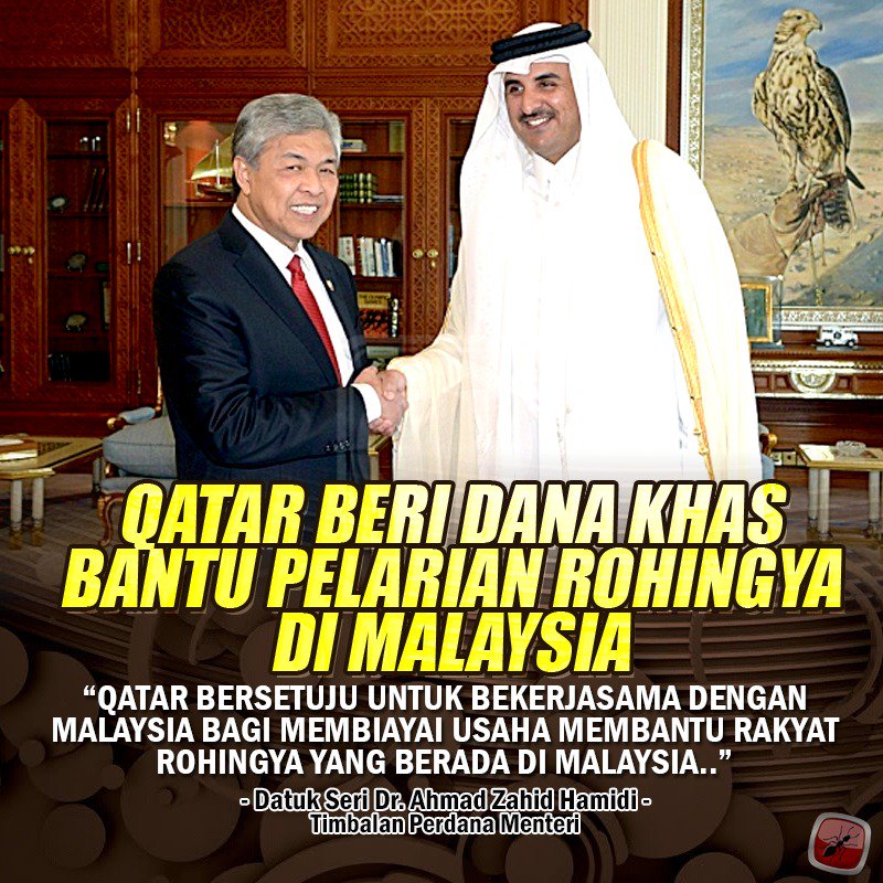 rakyat2u's tweet photo. Qatar beri dana khas bantu pelarian Rohingya di Malaysia @Zahid_Hamidi https://t.co/0gHaLJDSSV @ahmadbashahBB @ameermydin @mohdramdan92