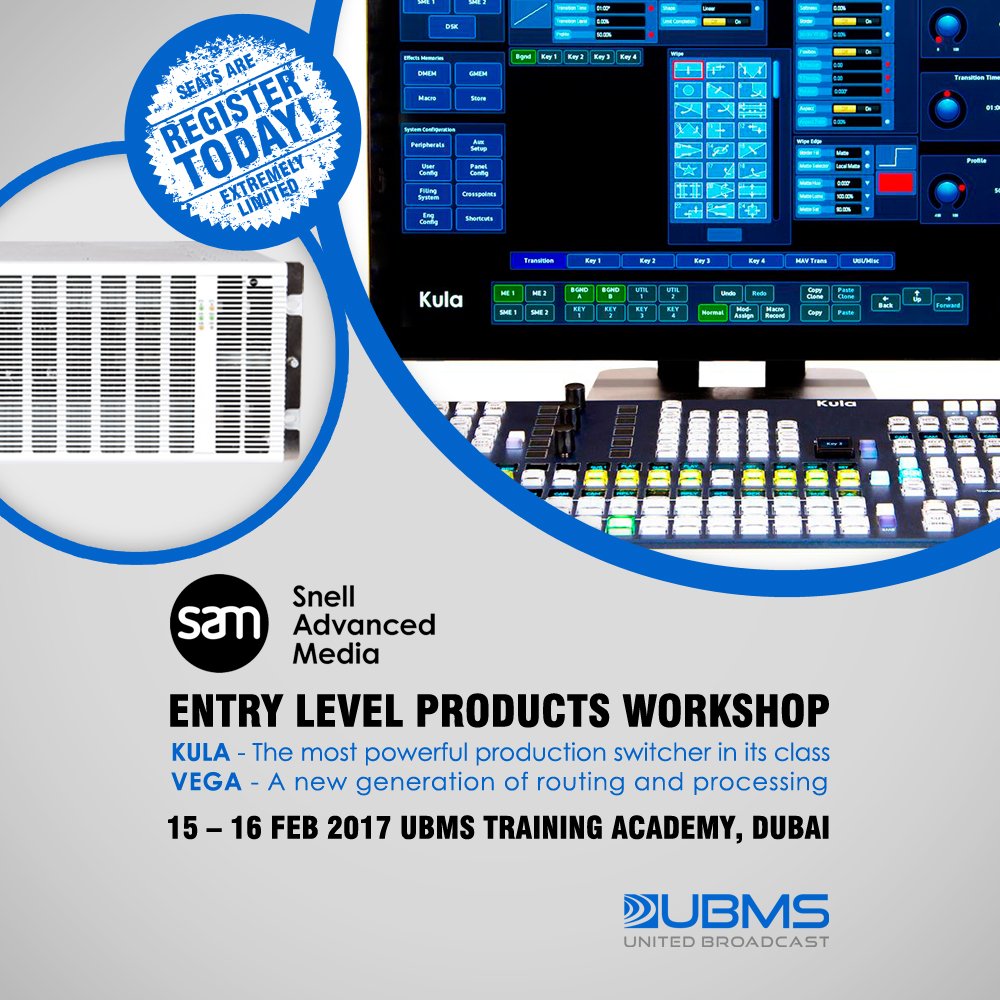UBMSmktg's tweet photo. Discover the 4K ready Kula Production #Switcher &amp; the SV4000 Conversion &amp; Vega Router @ UBMS Training Academy #broadcast #media #Production https://t.co/9JJDykn22J