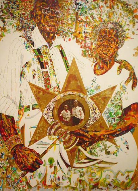 OddaraShop's tweet photo. Victory in the Valley of Esu, by Jeff Donaldson, 1971. #Yoruba #Art #painter #TransAfrican #Colors https://t.co/IZqyO731Qk