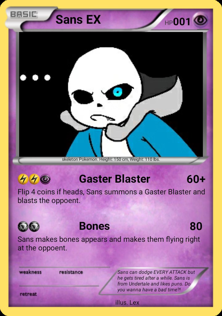 Gaster Pokemon Card