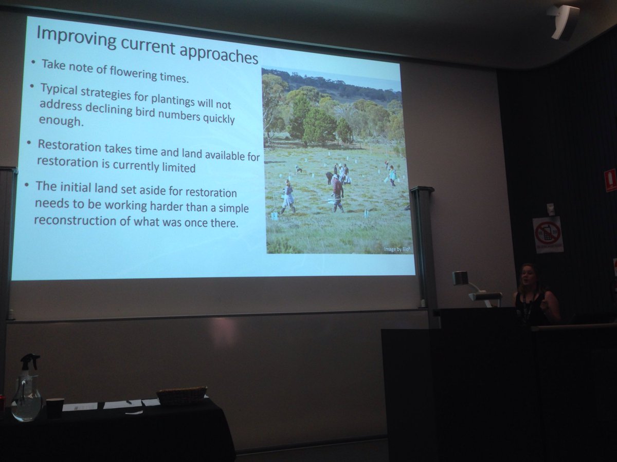 MoniqueSmith01's tweet photo. Well done @HayleyMerigot campaigning for practitioners to consider flowering times when #revegetating #RRRUNE2017 https://t.co/kjqR9mY3Kr
