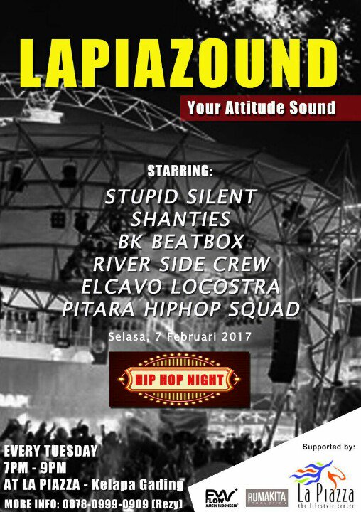 Today <a href="/stupidsilent_/">Stupid Silent</a> Perform at La Piazza,Kelapa Gading..
7pm-9pm,free No HTM..
Come Join us !!
#hiphopIndonesia