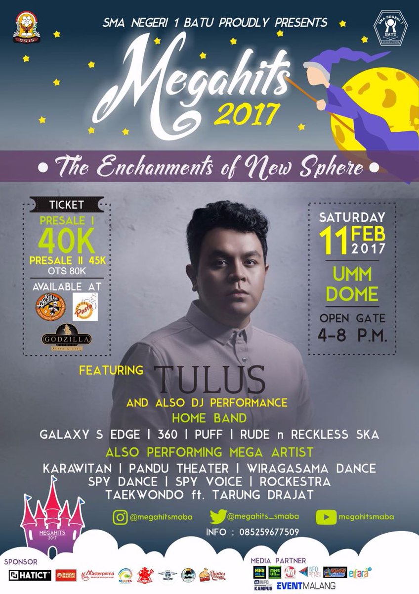 musiktulus's tweet photo. SABTU INI!
TULUS akan tampil di Megahits 2017 di UMM Dome Kota Malang.
Info lebih lanjut : @MEGAHITS_SMABA 

#AgendaTULUS https://t.co/FJIcq67w0c