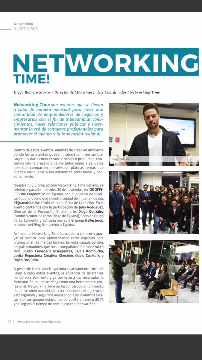 ideaemprende's tweet photo. Les compartimos esta nota de Networking Time publicada por la revista #LifeStyle #TijuanaNosUne #Networking #NetworkingTime #Business https://t.co/LWXEjA832M