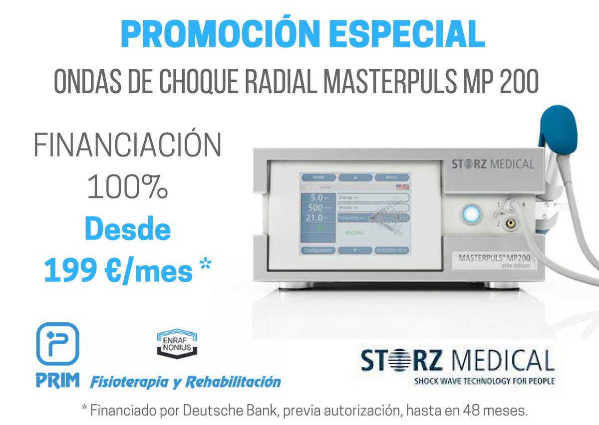 PROMOCIÓN | Equipo MP200 de #ondasdechoque radial de <a href="/storzmedical/">STORZ MEDICAL</a>, financiado hasta 48 meses con cuotas desde 199€: enraf.es/productos/mast…