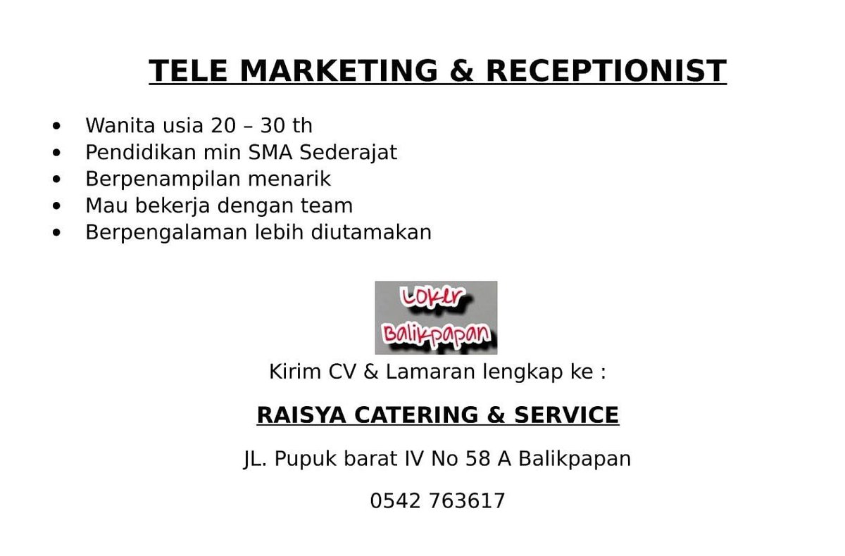 #loker_bpn
#infobalikpapan 
#balikpapan