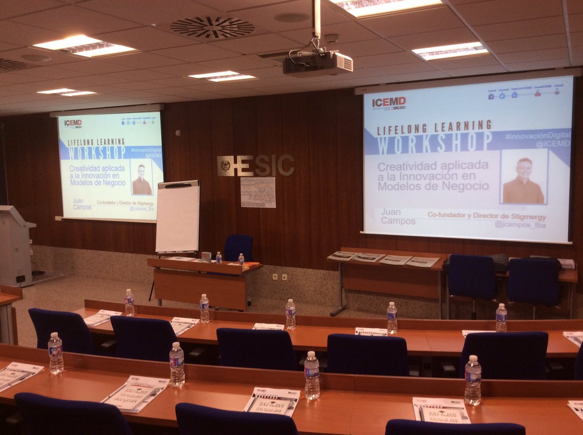 jcampos_tba's tweet photo. En media hora comenzamos taller de #creatividad para #innovación en modelos de negocio en @icemd #innovaciondigital #psied @ESICMadrid https://t.co/EYwNoHAJVl