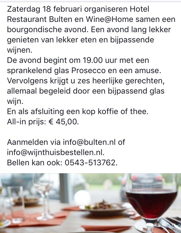 HCRBulten's tweet photo. Bourgondische avond 18 februari! https://t.co/lILHhq0USp