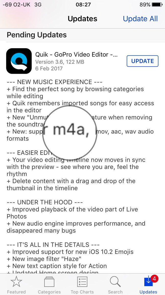 tycornel's tweet photo. Great update to Quik enables m4a audio files, which makes it compatible with Ferrite and removes the need for conversions #mojoevolution https://t.co/fcrDLwEJ3B