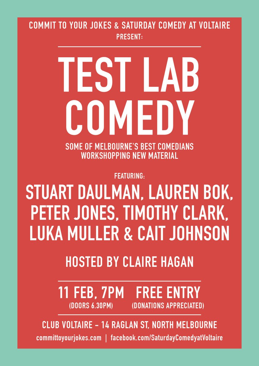 Last week we put on a sold out show - we're hoping to do the same this Saturday! Come down to <a href="/VoltaireComedy/">Club Voltaire Comedy</a> and make our dreams come true!