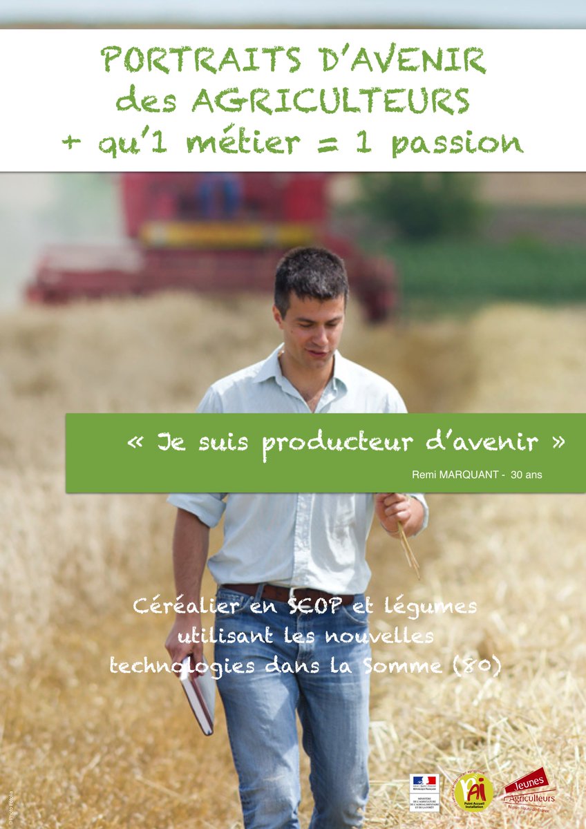 JAHautsdeFrance's tweet photo. «Je suis producteur d’avenir»: Rémi–30 ans
Polyculture/légumes plein champ #Somme
#semaineRGA  #jesuisproducteurdavenir @JAHautsdeFrance https://t.co/k1J3O2Z7gY
