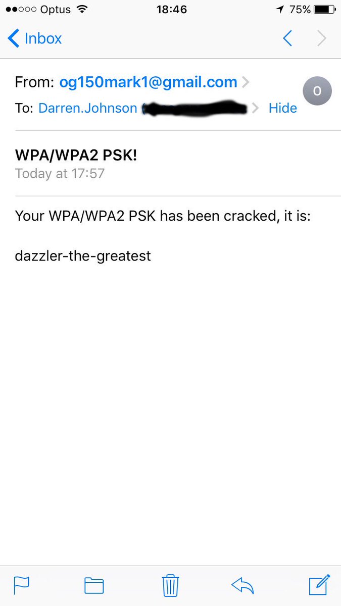 theog150's tweet photo. My (lame) script running on a cloud based VM that emails me the #cracked #WPA2 #PreSharedKey as it completes https://t.co/DWfjYFOyiV