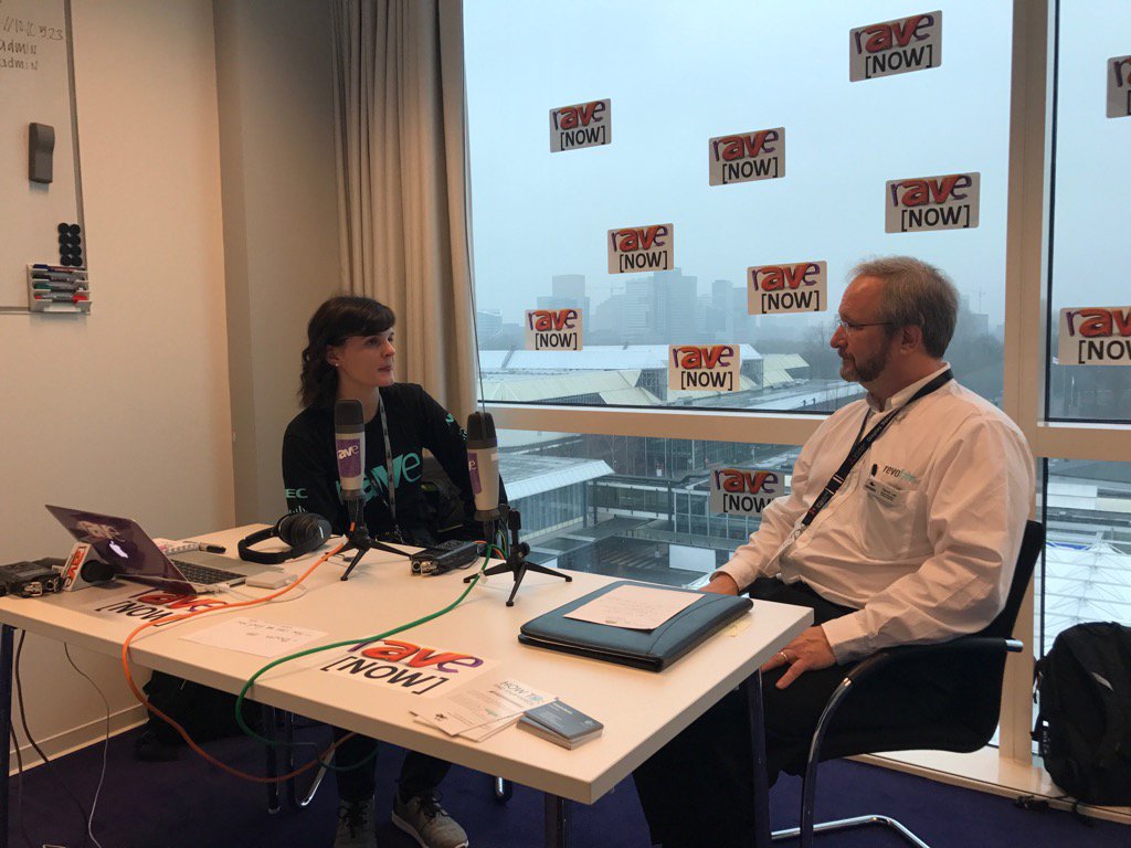 vesbona's tweet photo. .@Revolabs Randy Lee chatting #ISE2017 with @rAVePubsRadio https://t.co/5hT3r76dCF