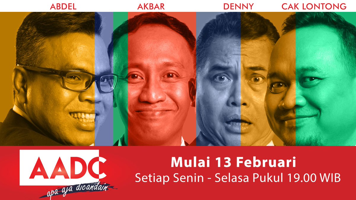 Ngakak abis kalo <a href="/abdelachrian/">Abdel Achrian</a> <a href="/akbar___/">MIRZA AKBAR</a>  <a href="/AA_DeCe/">Denny chandra</a> <a href="/C_lontong/">Cak Lontong</a> disatuin! "AADC" ApaAjaDiCandain Mulai 13 FEBRUARI Jam 7 malam <a href="/Globaltvseru/">GTV Official</a>