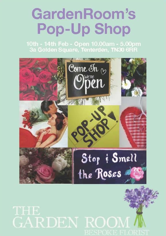 MyTenterden's tweet photo. Opening on Friday, the Garden Room's Pop up Valentines Flower shop in Golden Square https://t.co/DOPgfIuuv6 https://t.co/jmb2X6es4a