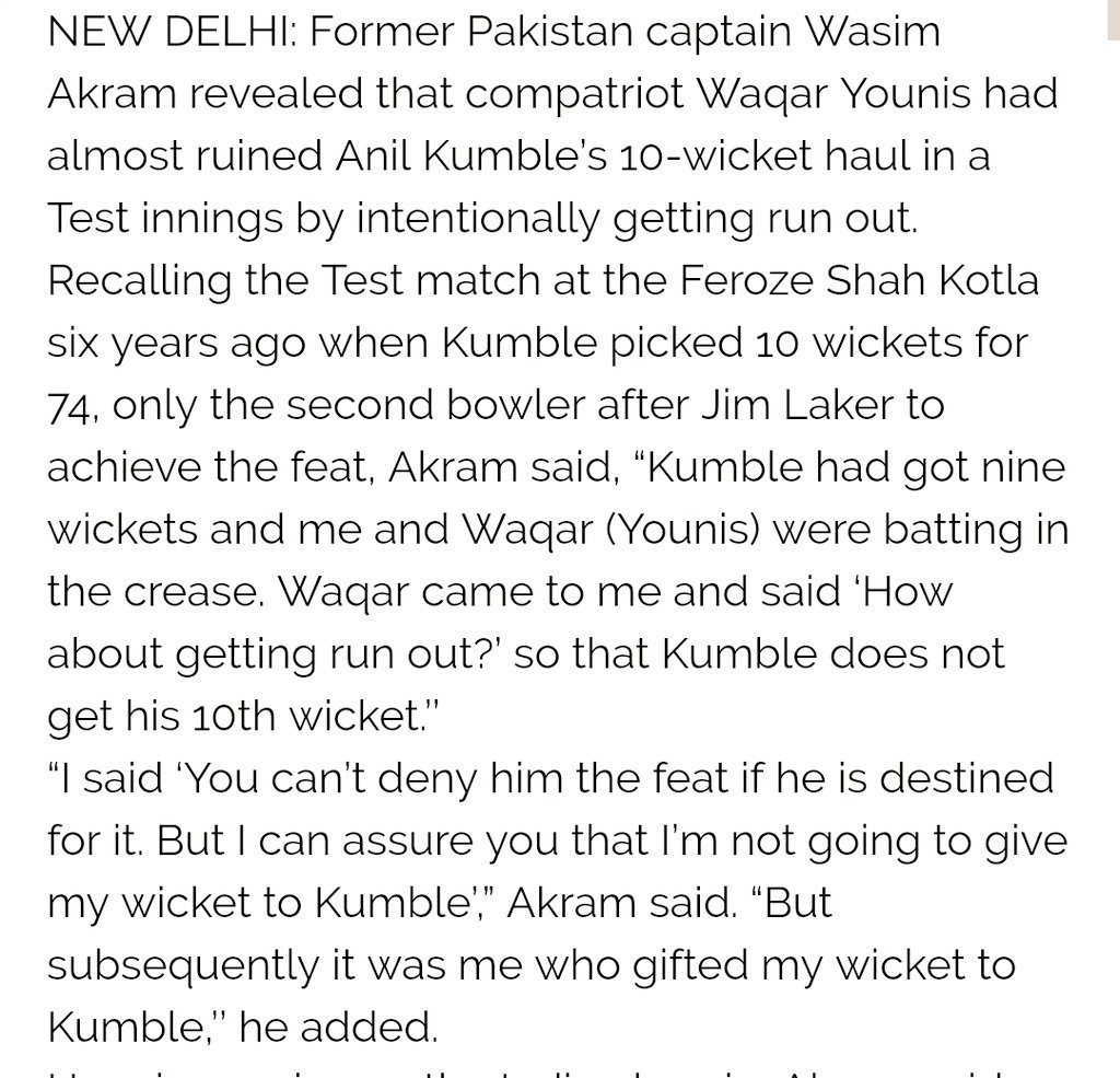 virendersehwag's tweet photo. Kismat ke aage ,all saazish fail. 
Well done Wasim bhai.
What a day it was at the Kotla by Anil bhai. https://t.co/xDzMd39XOq