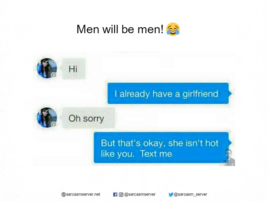 sarcasm_server's tweet photo. Men. https://t.co/ZYoaHZM0rG