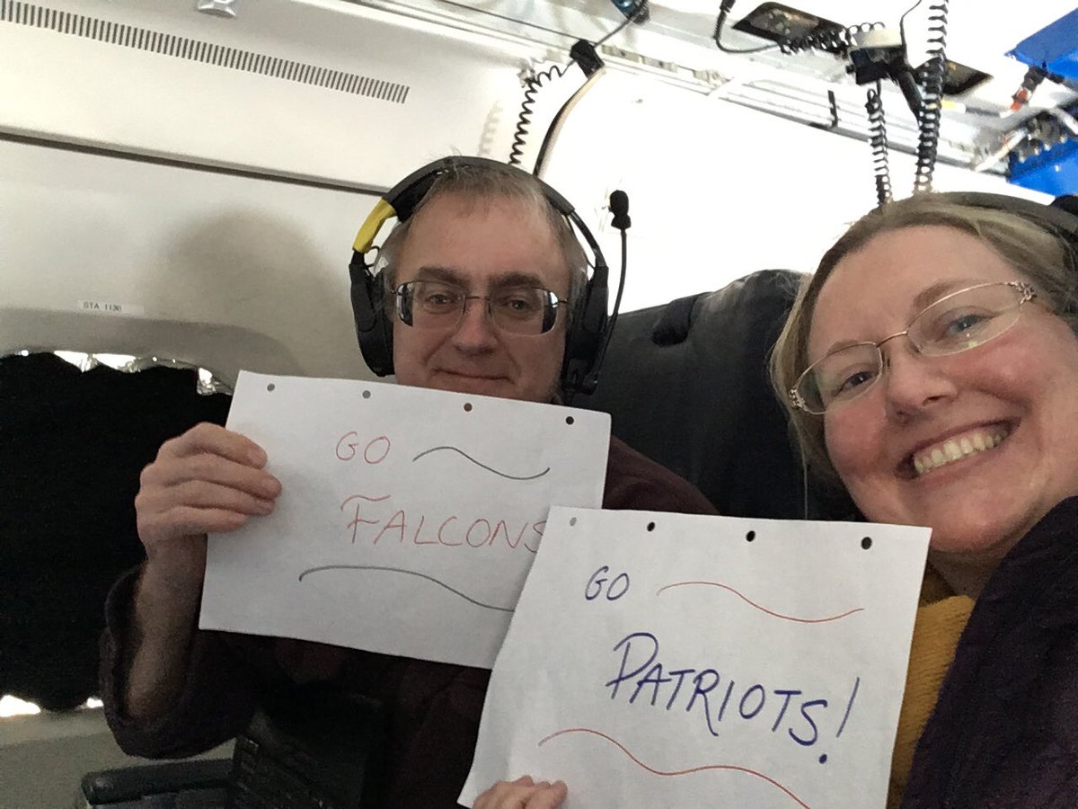 ATom_Harvard's tweet photo. There was some friendly rivalry between @hseas and @GeorgiaTechEAS during #NASA_ATom #RF05 on Super Bowl Sunday #Sports&Science https://t.co/ApSs5eICes