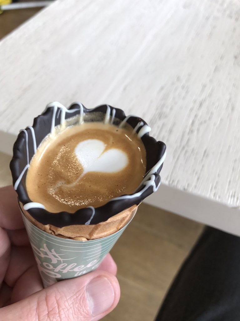 brianparsley's tweet photo. They should be ashamed @thegrindza for serving coffee in a cone. #addicted https://t.co/MUpDkdkdkM