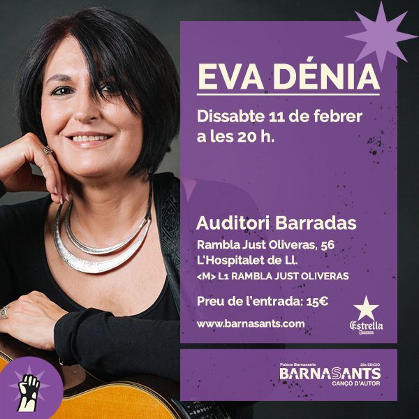 Dissabte tens una cita amb #QuanAbrilEraAbril el disc en solitari d'Eva Dénia que presenta amb Merxe Martínez
+ info barnasants.com/wp/index.php/e…